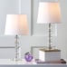 Modern Glam Stacked Crystal Ball/ Off-White Shade 16-inch Bedroom Lamp