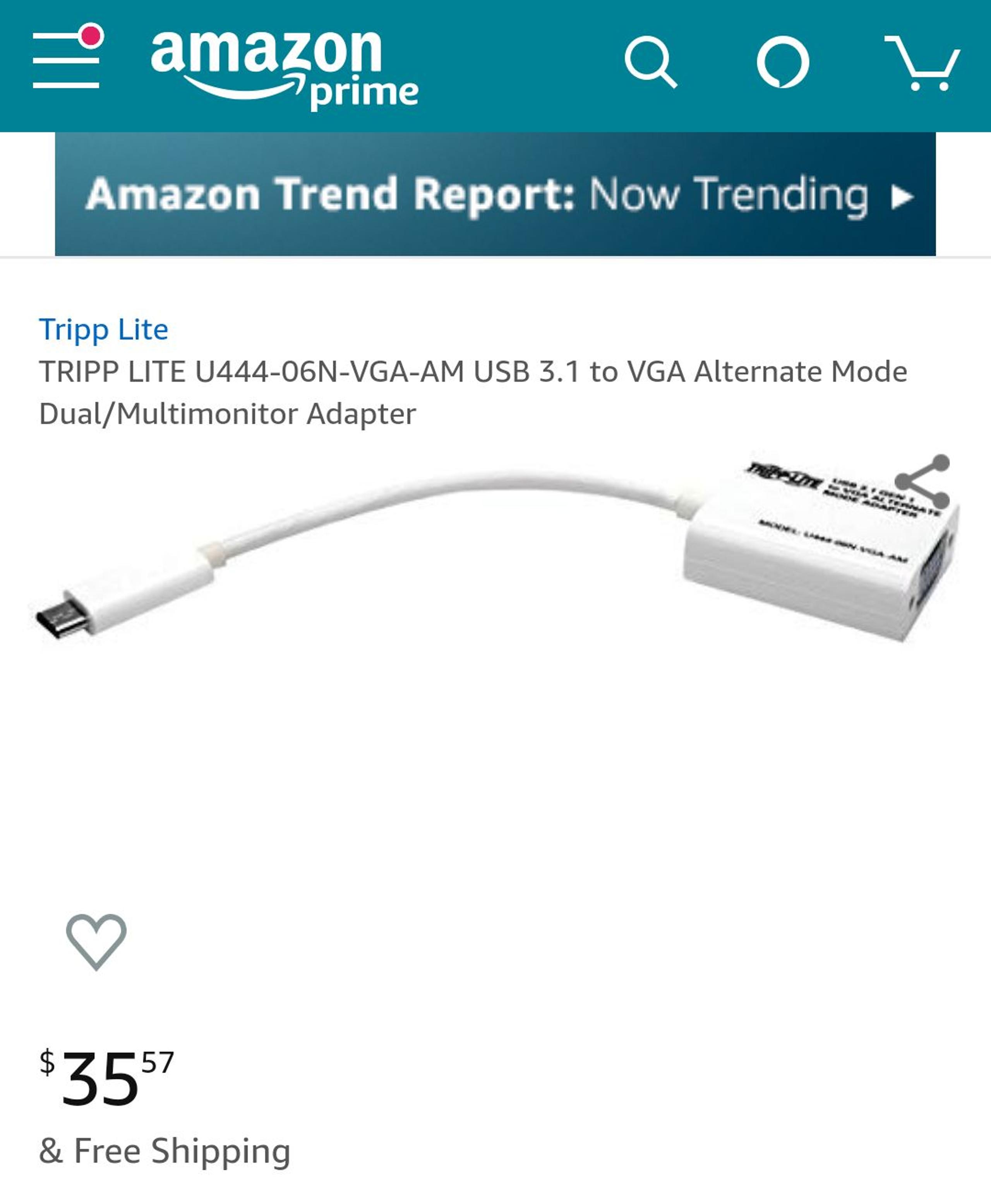 USB-C to VGA Video Adapter Converter