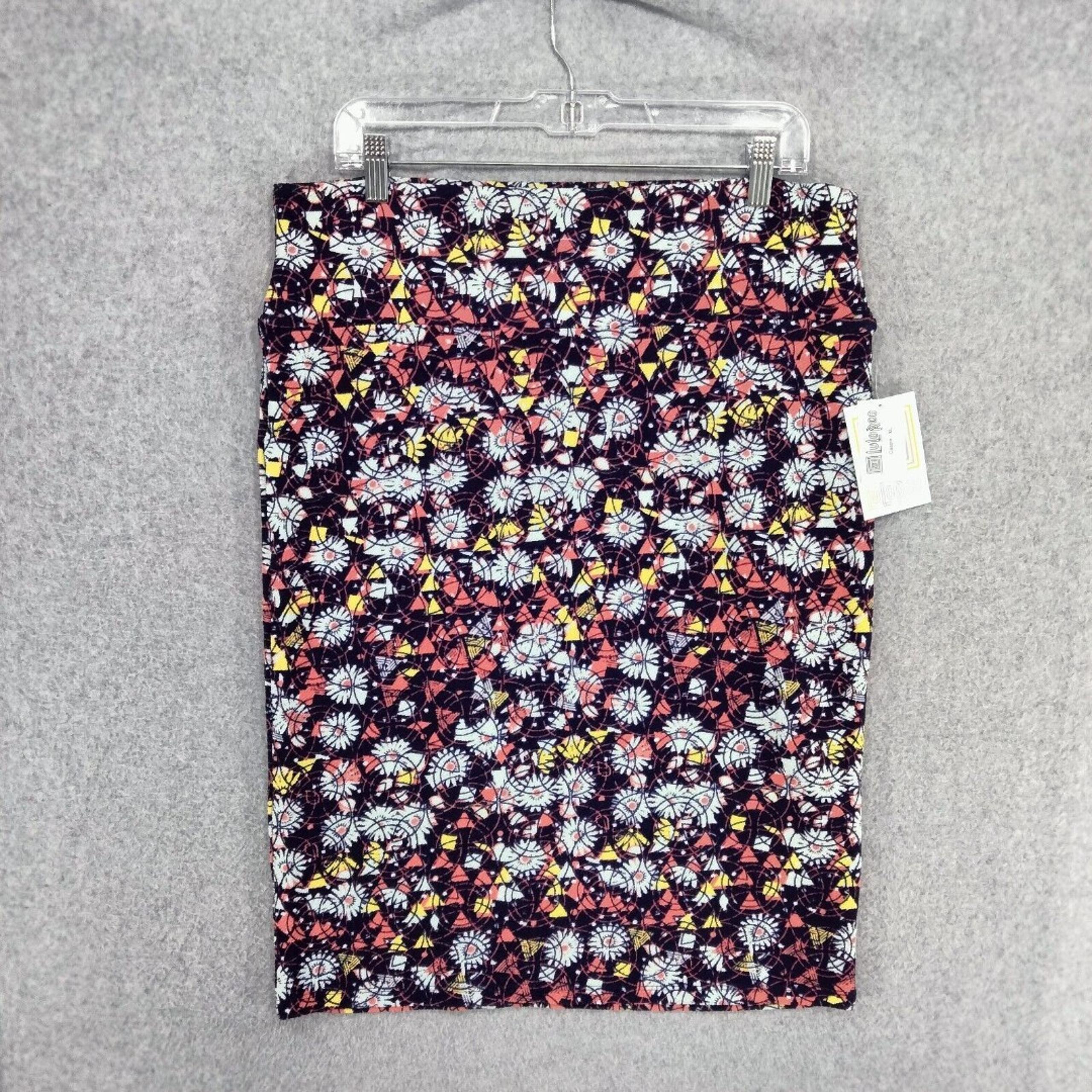 NEW! Lularoe Cassie Skirt Womens Size XL Purple White Floral Pencil Pull On