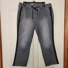 TORRID Crop Pull On Boyfriend Grey Jeans Sz 1 1X 14-16