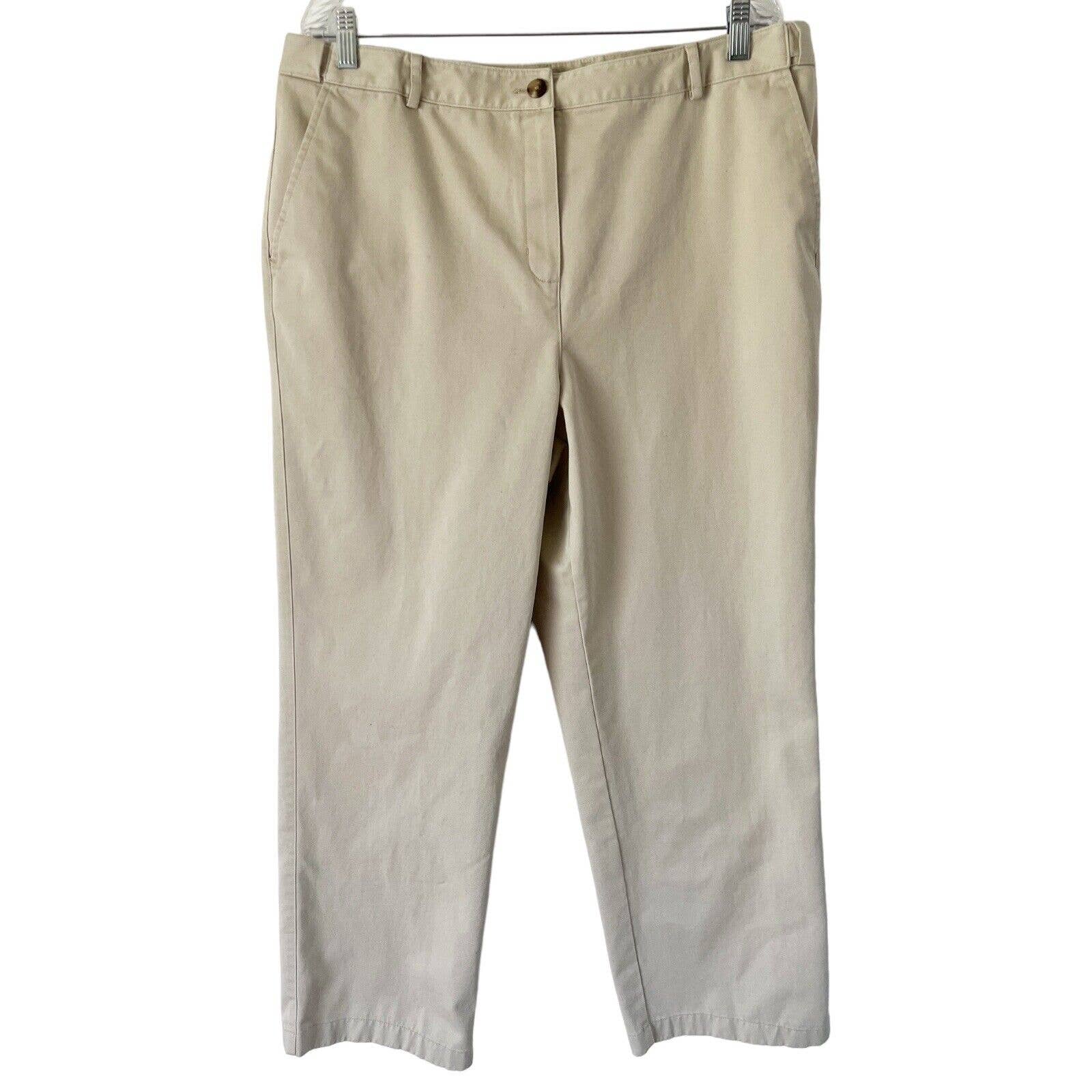 L.L. Bean Classic Fit Khaki Straight Leg Pants Women’s Size 18