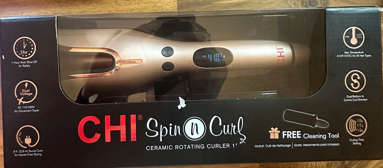 CHI Spin N Curl, Curling Iron For Healthy & Shiny Effortless Curls & Waves, Prov