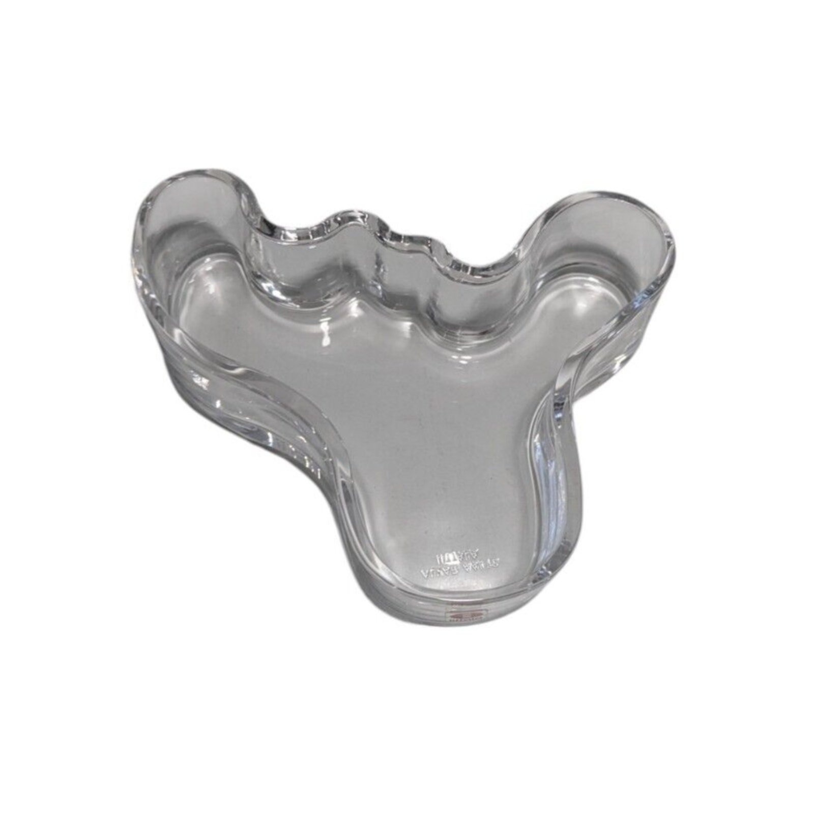 Iittala Alvar Aalto Savoy Clear Glass Abstract Votive Bowl Vase Small MCM