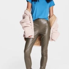RAG & BONE ARMY GREEN NINA FAUX LEATHER PANTS MEDIUM