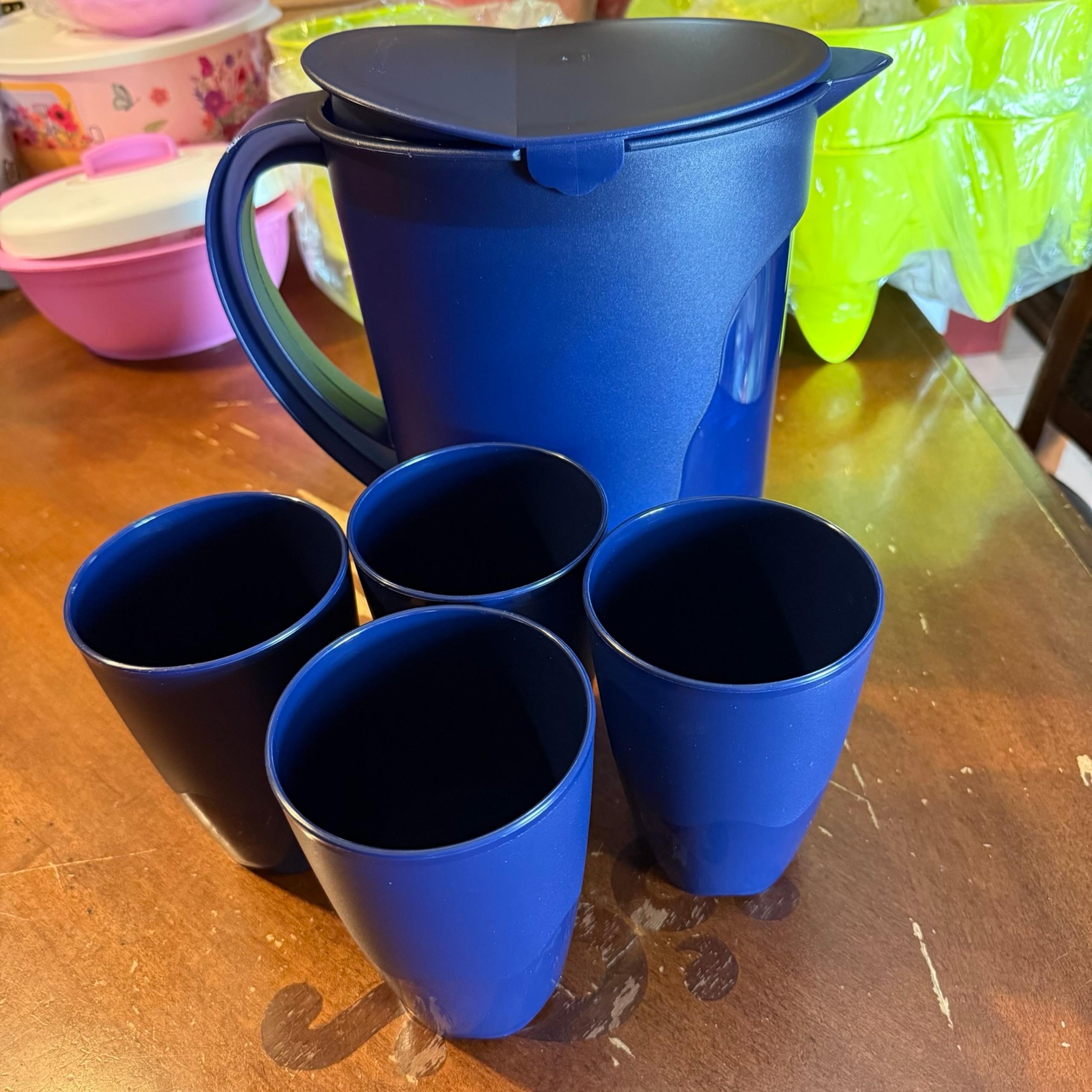 Tupperware Pitcher and Tumblers
