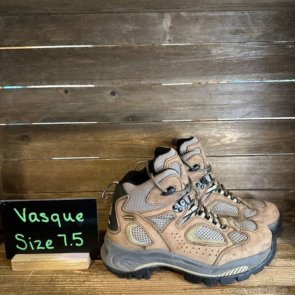Womens Vasque Breeze GTX Brown Leather Ankle Hiking Boots Size 7.5 M GUC