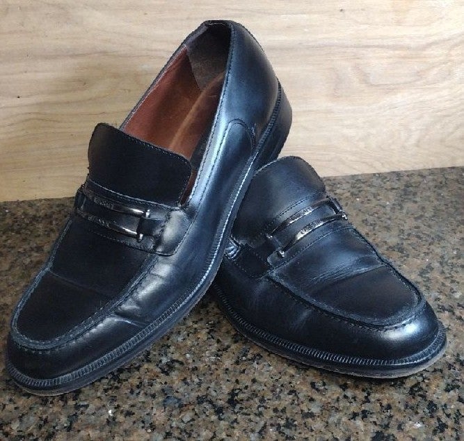 VERSACE CLASSIC LEATHER SLIP ON SHOES