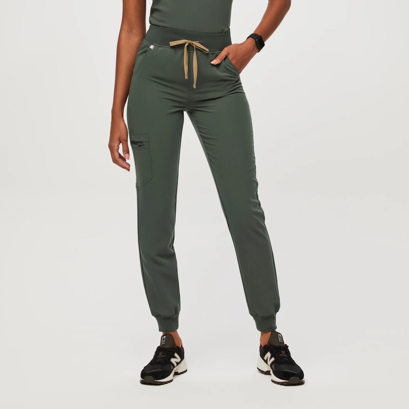 FIGS High Waisted Zamora Jogger Scrub Pant— Moss, XL