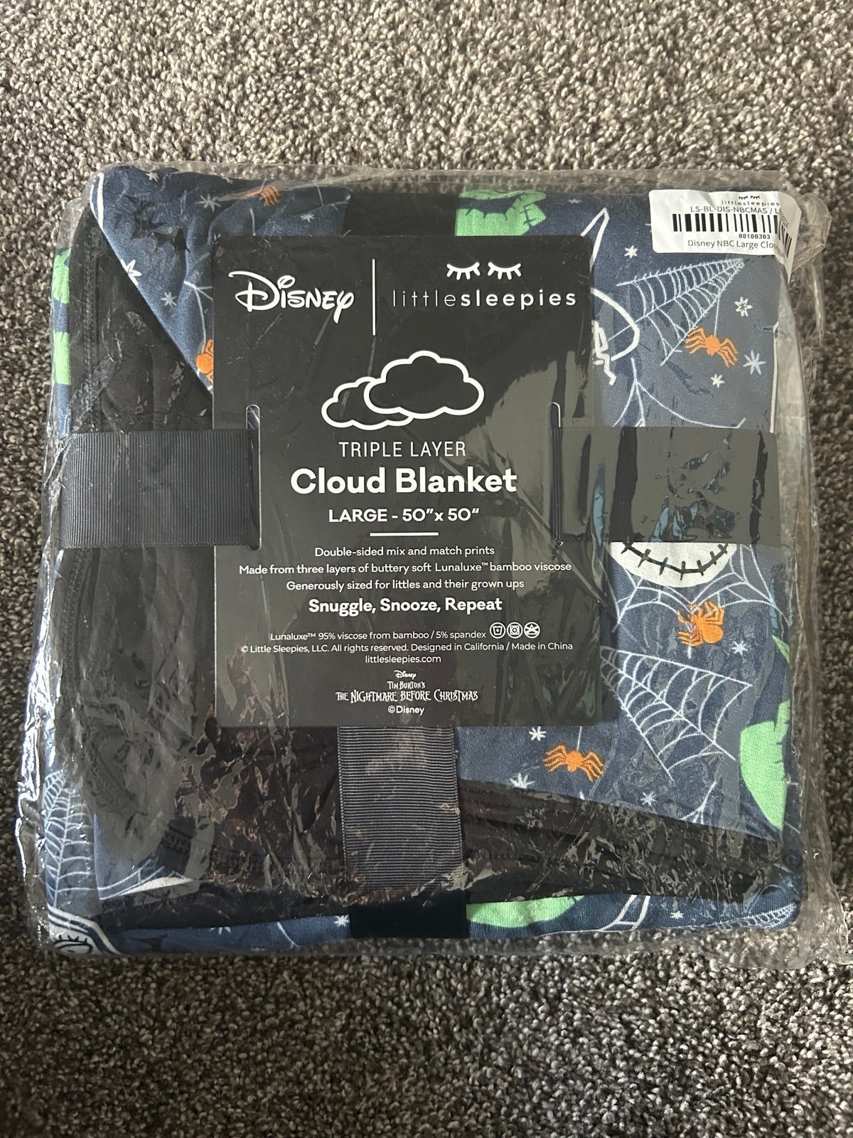 Little Sleepies Disney Nightmare Before Christmas Cloud Blanket
