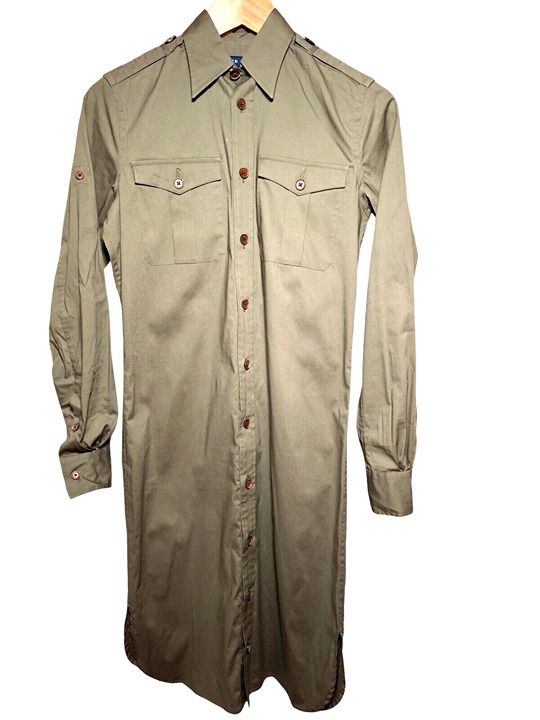 Polo Ralph Lauren Cargo Safari Utility Dress Khaki Long Sleeve Women's size