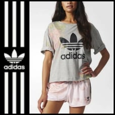 ADIDAS ORIGINALS 2 pc PASTEL ROSE SHIRT & SHORTS SET