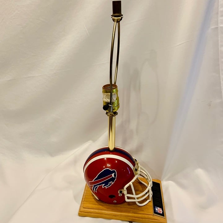 Vintage NFL Buffalo Bills Mini Football Helmet Retro Lamp Missing Lamp Shade