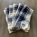 Bardwil Linens 16 x 16 Cream Navy Plaid Napkins Set of 6 NEW 100% Cotton India