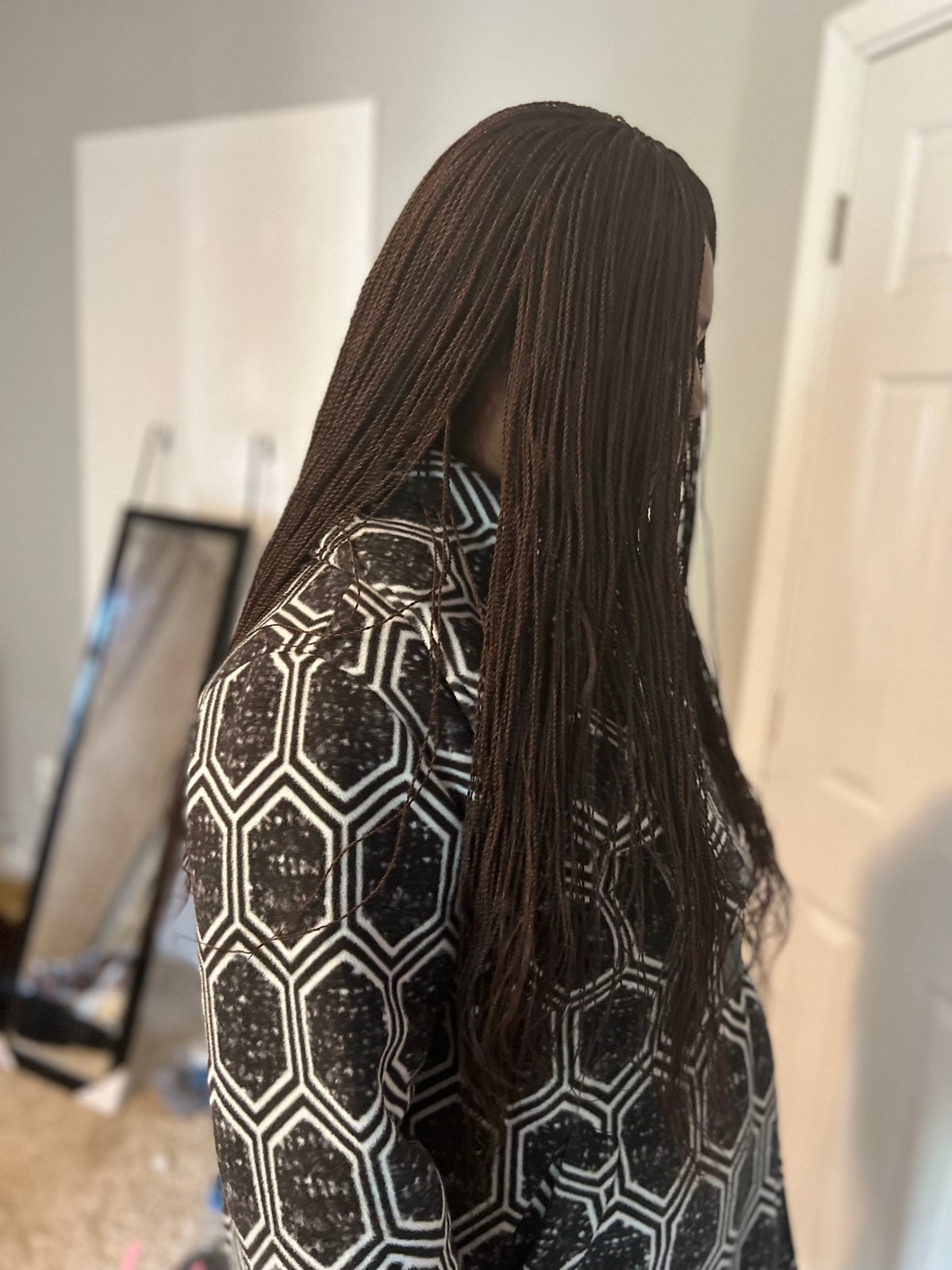 Handmade Tiny braids wigs brown (color 4) for black women