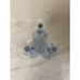 3 Artland Iris Light Blue Hand Blown Bubble Glass Bulbous Clear Stem Goblets