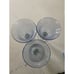3 Artland Iris Light Blue Hand Blown Bubble Glass Bulbous Clear Stem Goblets