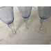 3 Artland Iris Light Blue Hand Blown Bubble Glass Bulbous Clear Stem Goblets