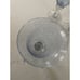 3 Artland Iris Light Blue Hand Blown Bubble Glass Bulbous Clear Stem Goblets