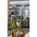3 Artland Iris Light Blue Hand Blown Bubble Glass Bulbous Clear Stem Goblets