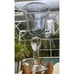 3 Artland Iris Light Blue Hand Blown Bubble Glass Bulbous Clear Stem Goblets