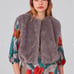 Tomorrowland Ballsey Random Fur Short Vest, Gray