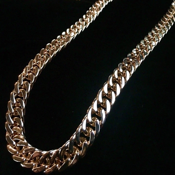 DOUBLE CUBAN LINK CHAIN 18K GOLD ITALY