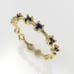 14K yellow gold Ring with 6 BLUE SAPPHIRE 2.00mm, setting prong, stone round