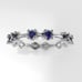 14K yellow gold Ring with 6 BLUE SAPPHIRE 2.00mm, setting prong, stone round