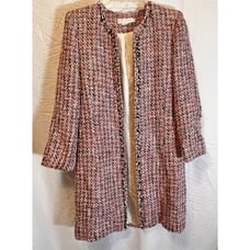 Vintage Garfield & Marks Pinks Long Tweed Made in USA Mix Jacket Size 4