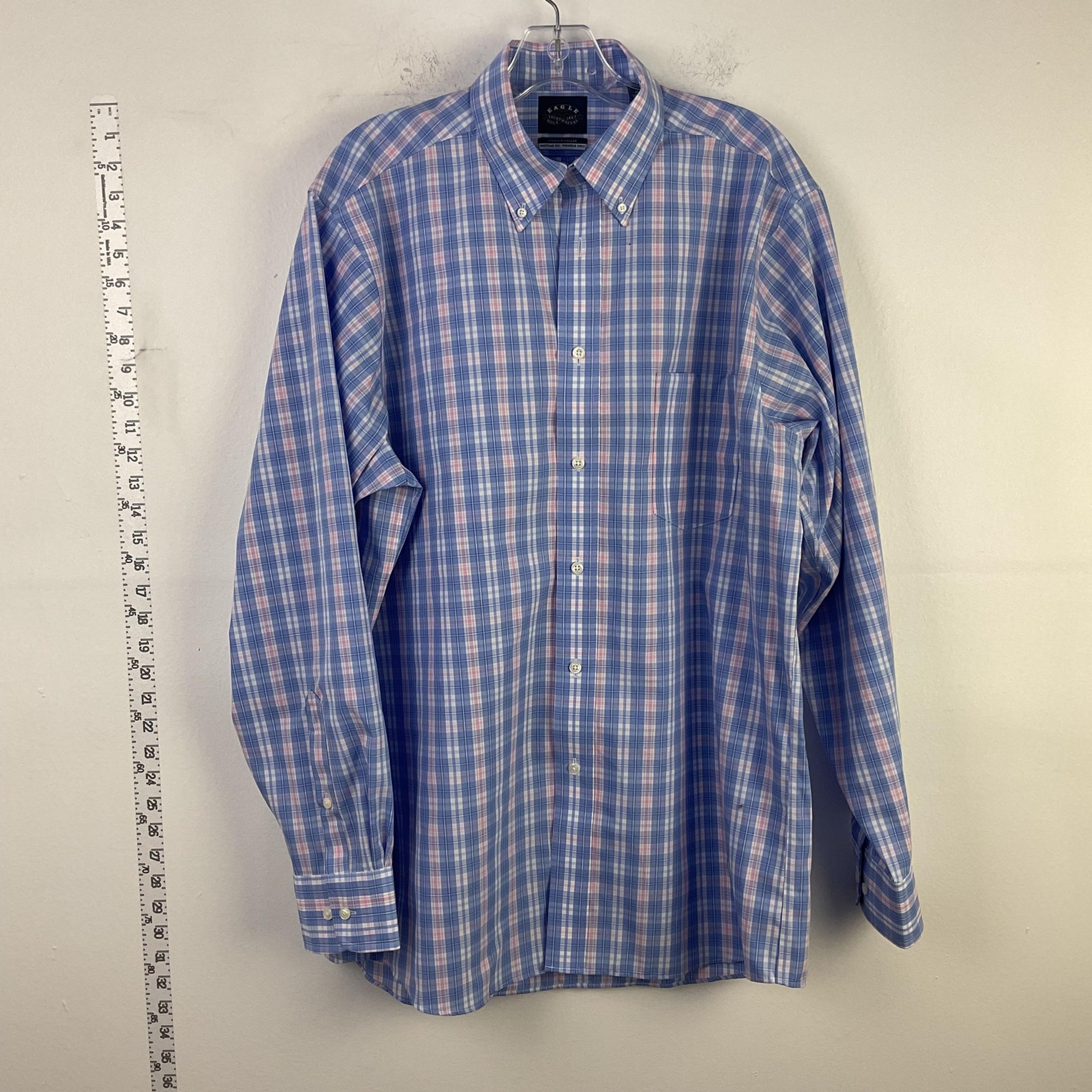 Eagle Men's Blue Long Sleeve Dress Shirt - Size L