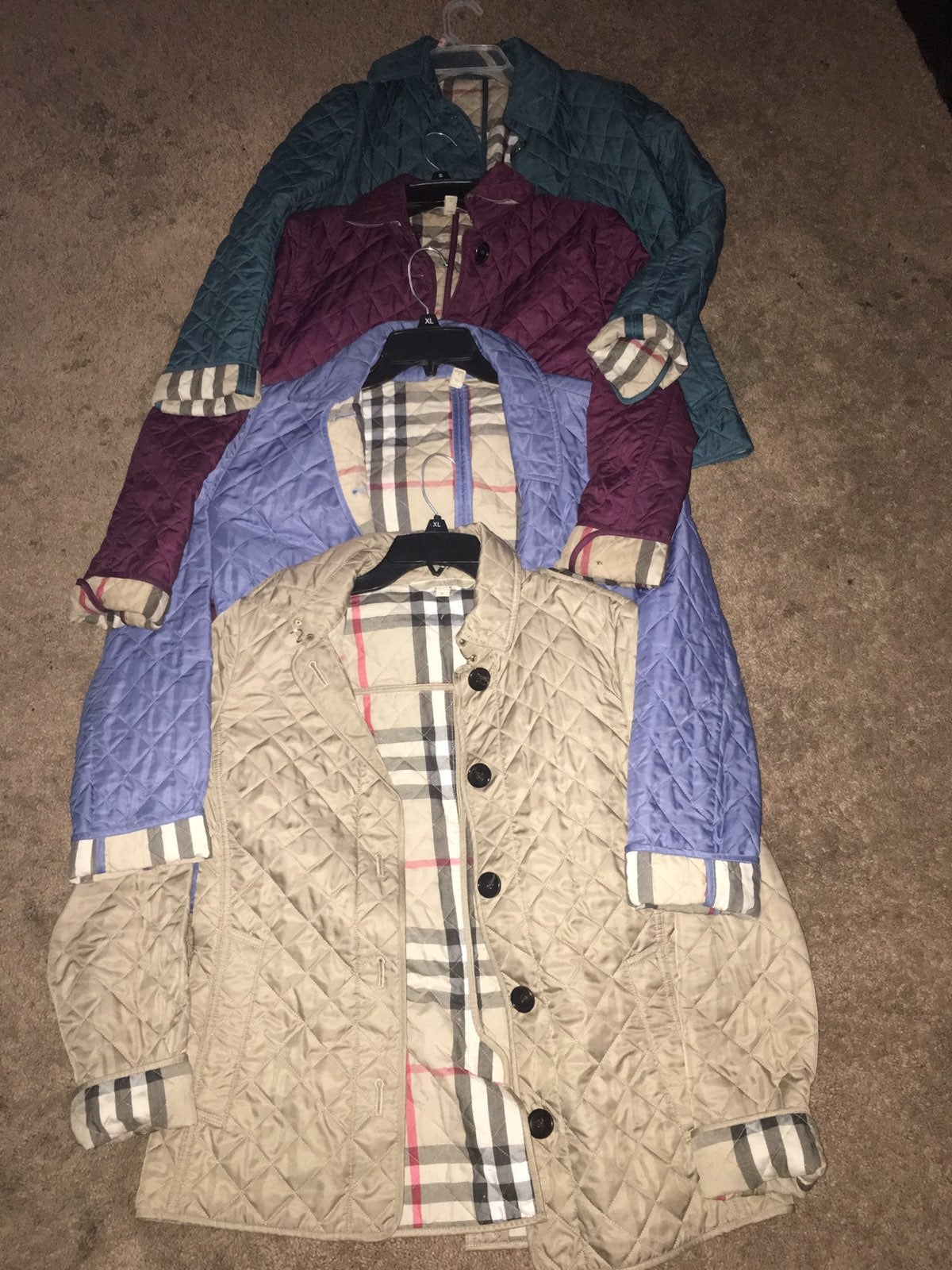 Size Medium Burberry Tan Coat Only