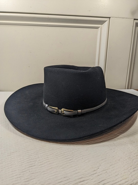 Resistol Black Hat X Double X self conforming western cowboy silver Size 6 3/4