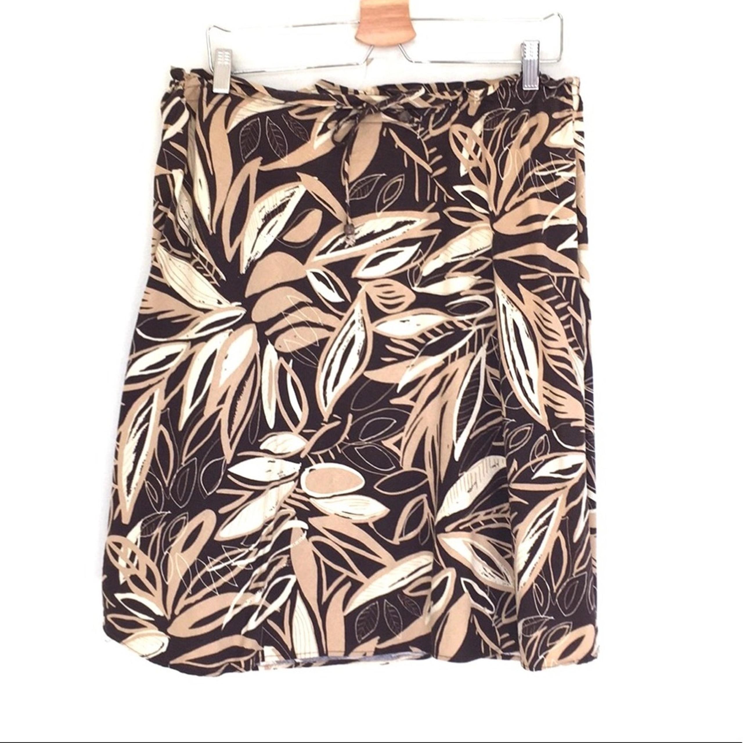 H&M linen & viscose skirt tropical sz 14