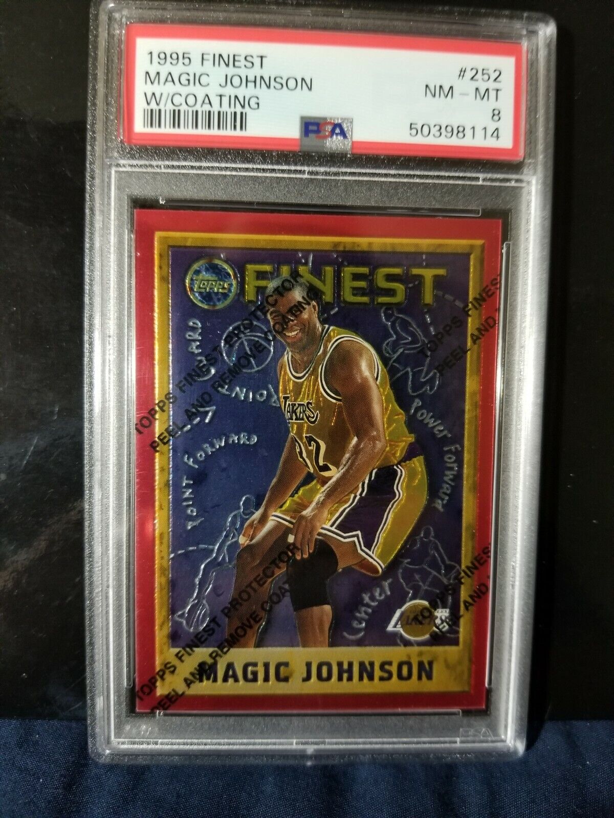 1995 Finest 252 Magic Johnson w/Coating PSA 8 MINT. Lakers hof documentary