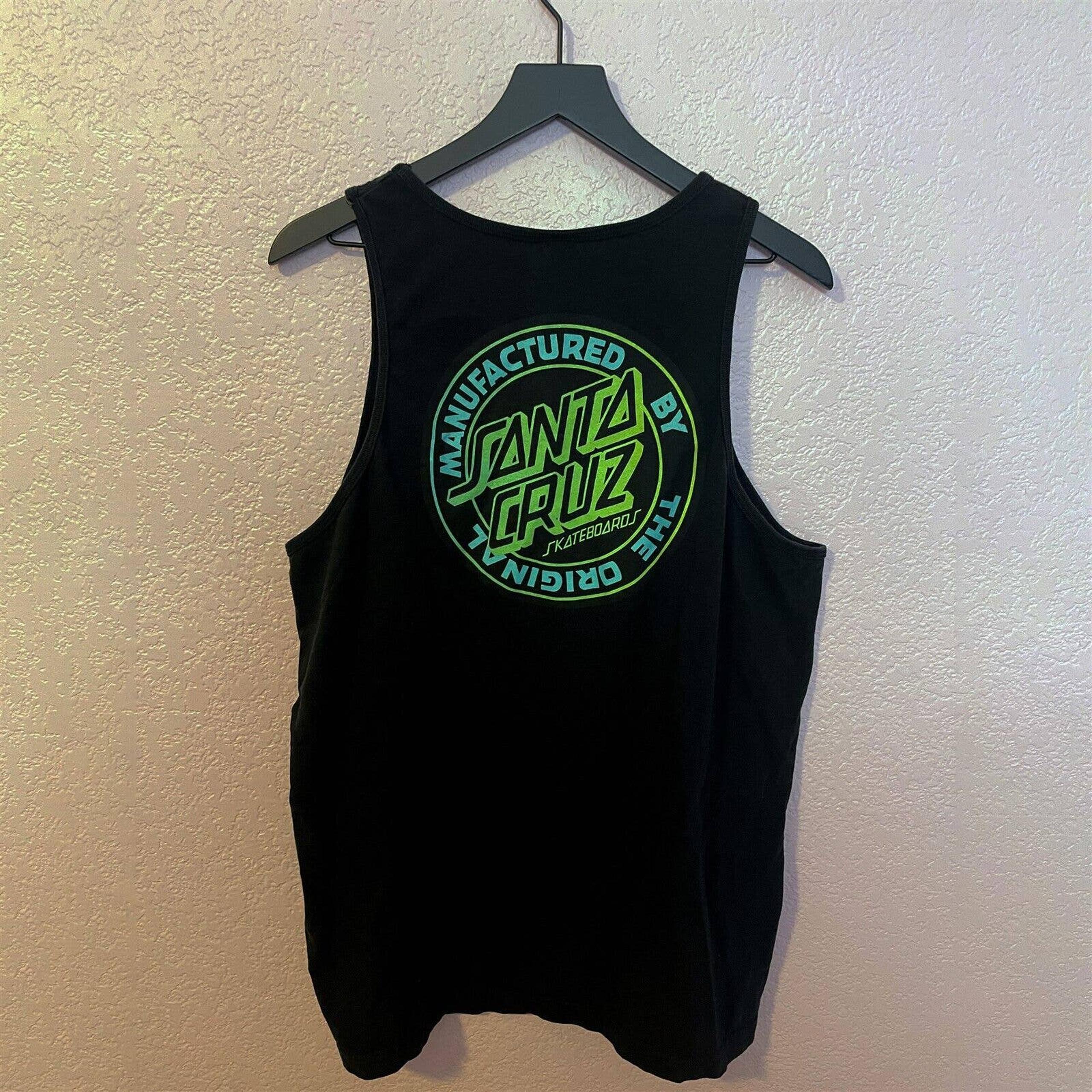 Santa Cruz Skateboards Tank Dot Logo Sleeveless Top Black Men's Shirt Size US M