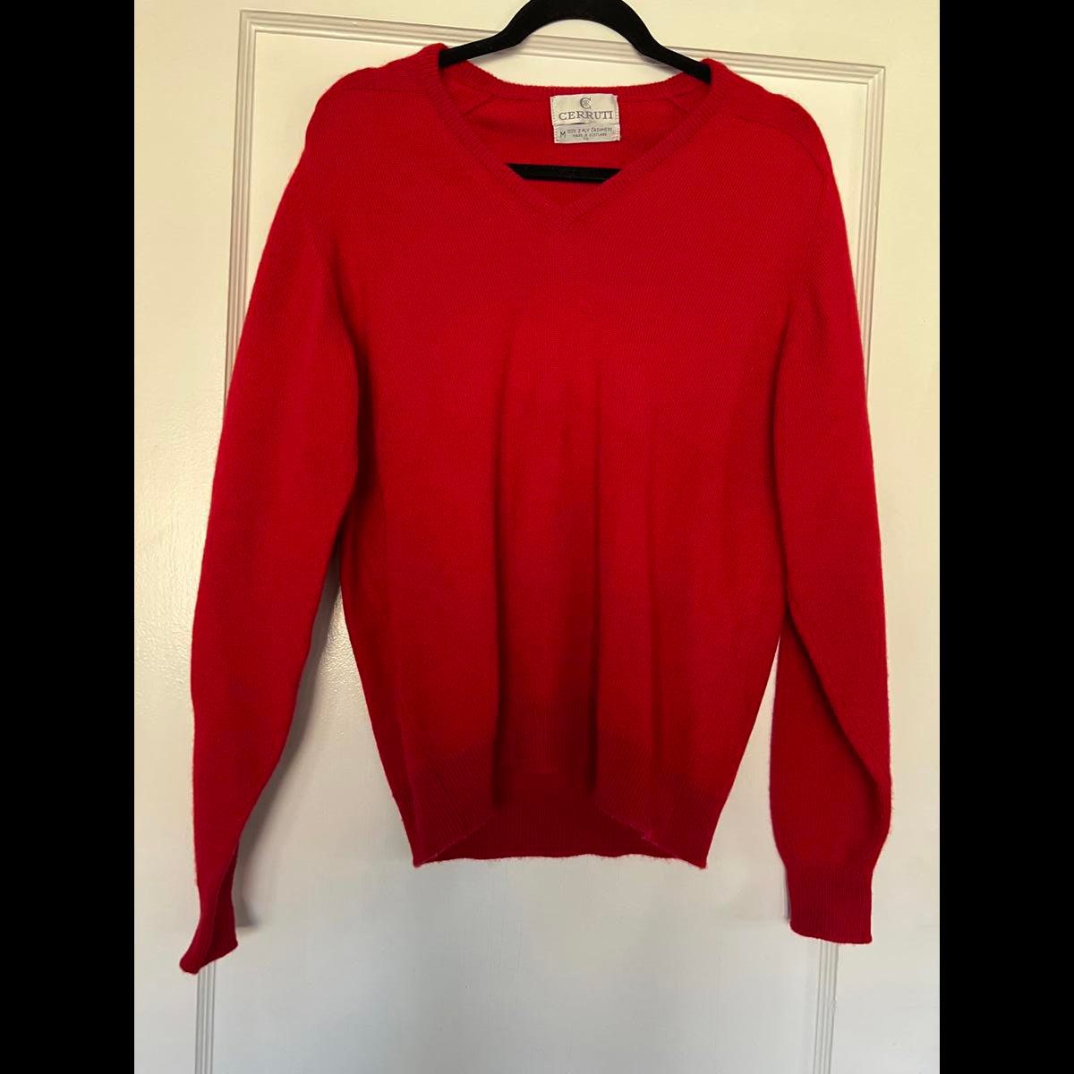 Elegant Cerruti 100% Cashmere Sweater - Red - Size M