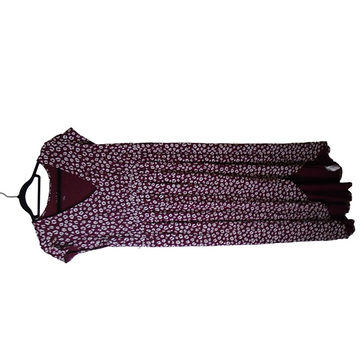 Isabel Maternity Women Maxi Dress Sz L Maroon Animal Leopard Print