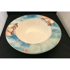 ITALIAN CERAMICS ITALY COSTA SMERALDA 16 ROUND CENTERPIECE BOWL SEASHELLS