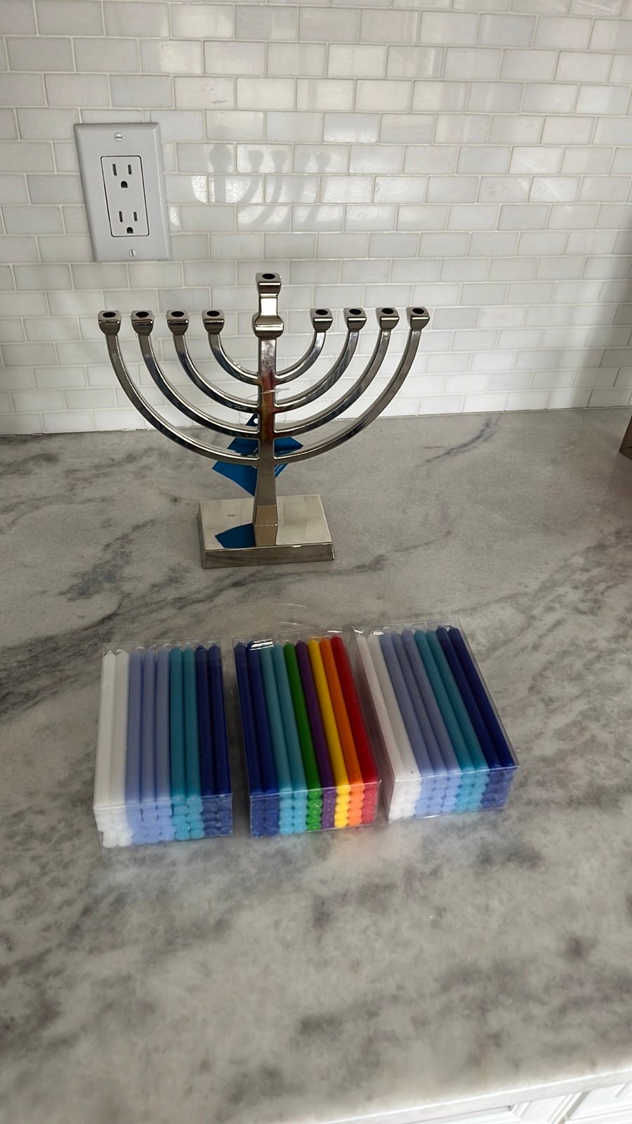 Menorah and candles