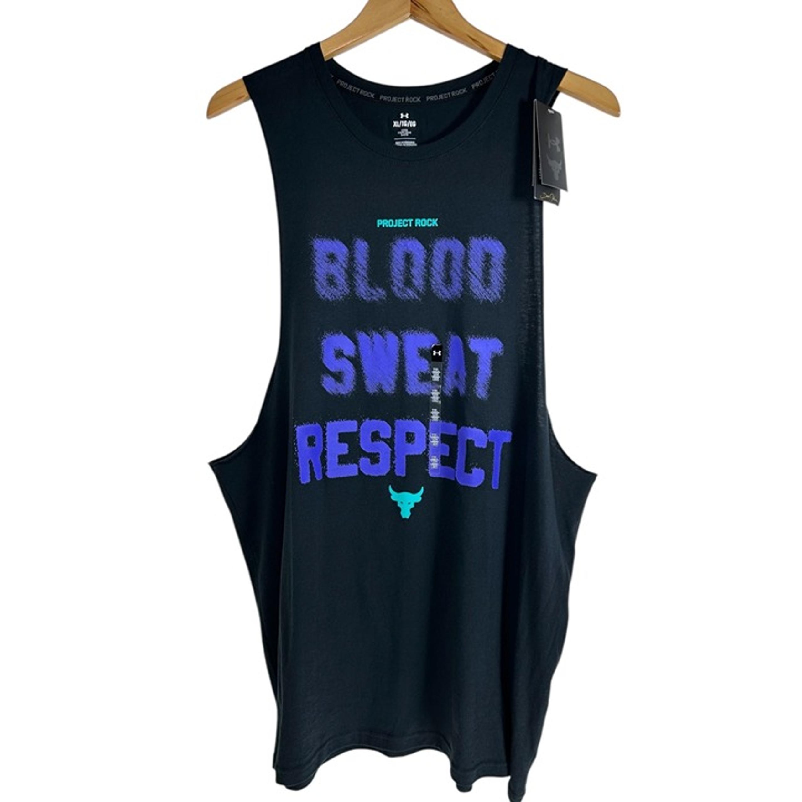 Under Armour Tank Top Men M BSR Graphic Black Sleeveless Tee Athletic Activewear