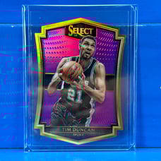 TIM DUNCAN 2015 Panini Select PURPLE PRIZM DIECUT SP /99 San Antonio Spurs HOF