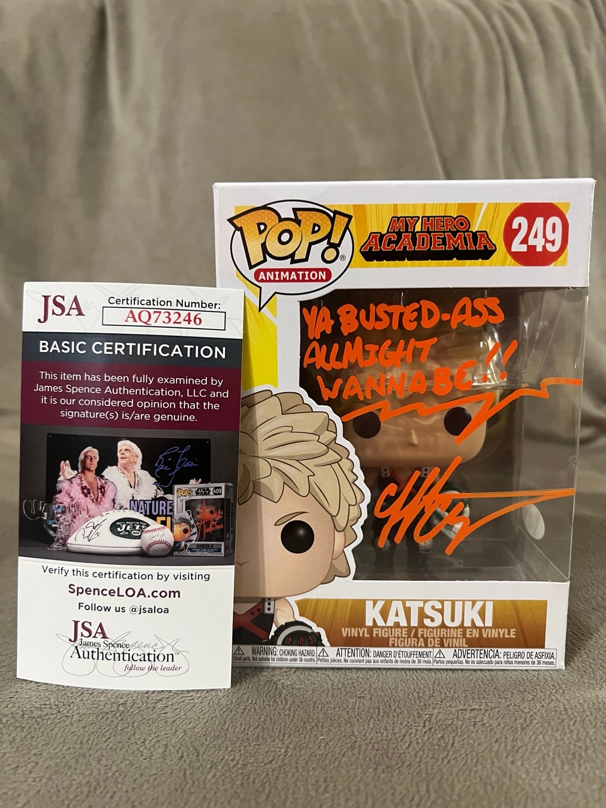 Funko POP! 249 My Hero Academia - Katsuki Bakugo - Signed by Clifford Chapin-JSA