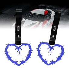 NEW 2PCS BARBED WIRE BLUE JDM TSURIKAWA RING BLACK Handle Strap Drift Charm