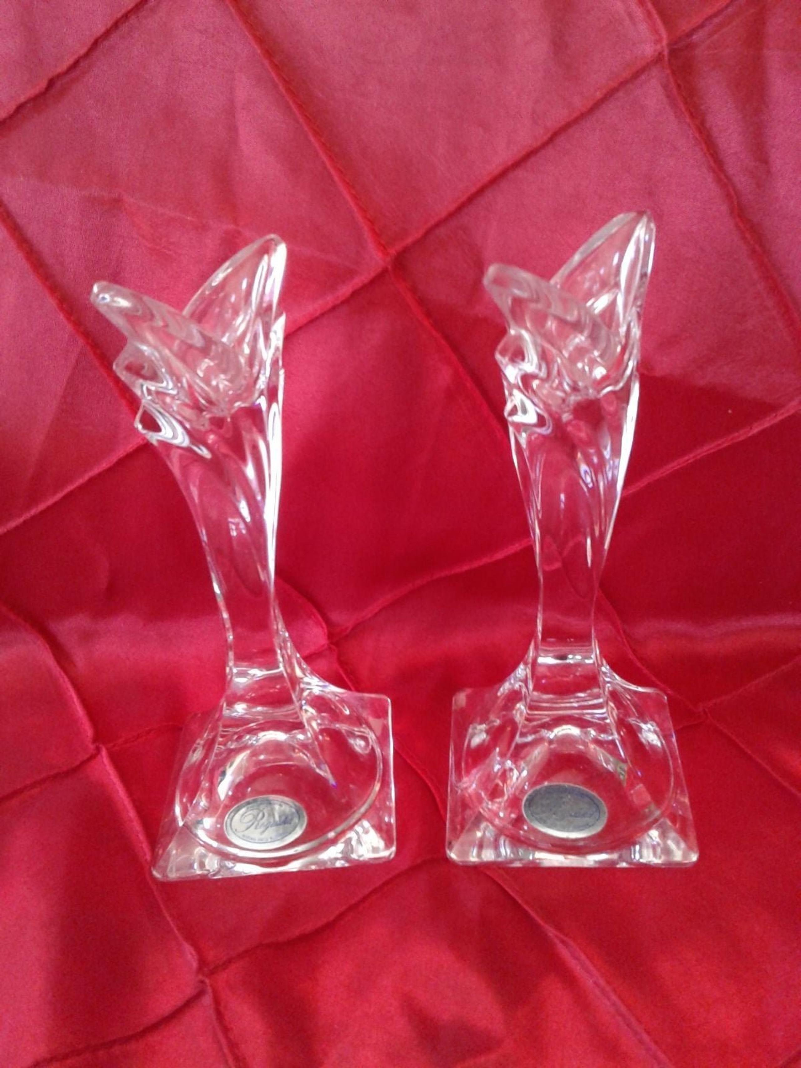 2 Rogaska Crystal Solvenia Candle Holders