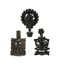 Antique Vintage Ornate Cast Iron Footed Trivets - Lot of 3