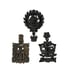 Antique Vintage Ornate Cast Iron Footed Trivets - Lot of 3
