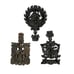 Antique Vintage Ornate Cast Iron Footed Trivets - Lot of 3