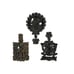 Antique Vintage Ornate Cast Iron Footed Trivets - Lot of 3