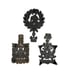 Antique Vintage Ornate Cast Iron Footed Trivets - Lot of 3