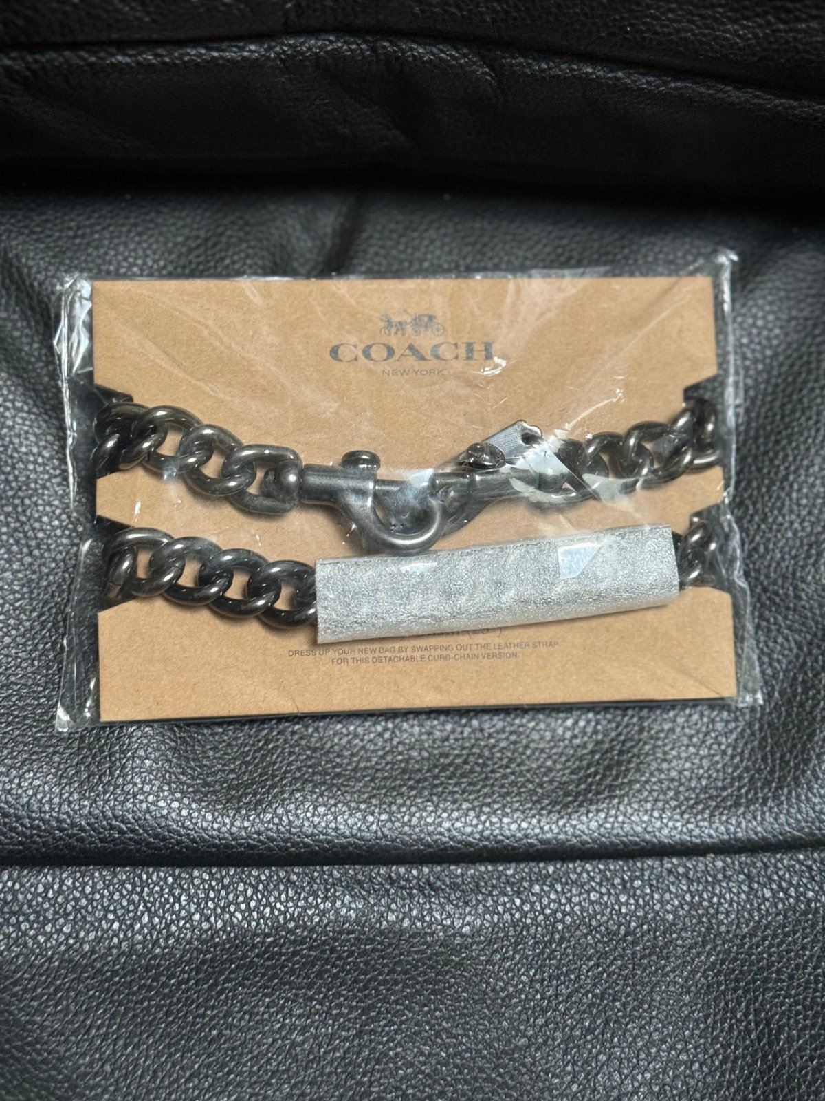COACH CR457 Chunky Chain Shoulder Strap 23 3/4” Gunmetal Tone New In Package
